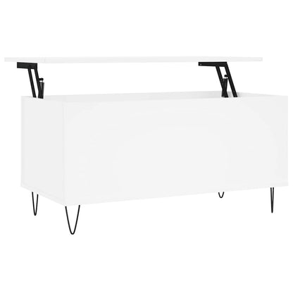 Tavolino da Salotto Bianco 90x44,5x45 cm in Legno Multistrato | homemem39