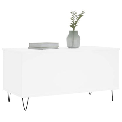 Tavolino da Salotto Bianco 90x44,5x45 cm in Legno Multistrato
