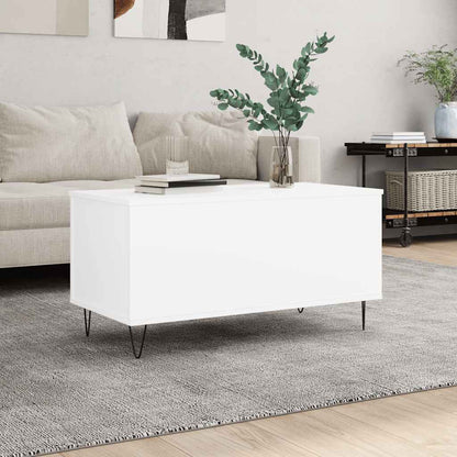 Tavolino da Salotto Bianco 90x44,5x45 cm in Legno Multistrato | homemem39