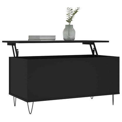 Tavolino da Salotto Nero 90x44,5x45 cm in Legno Multistrato | homemem39