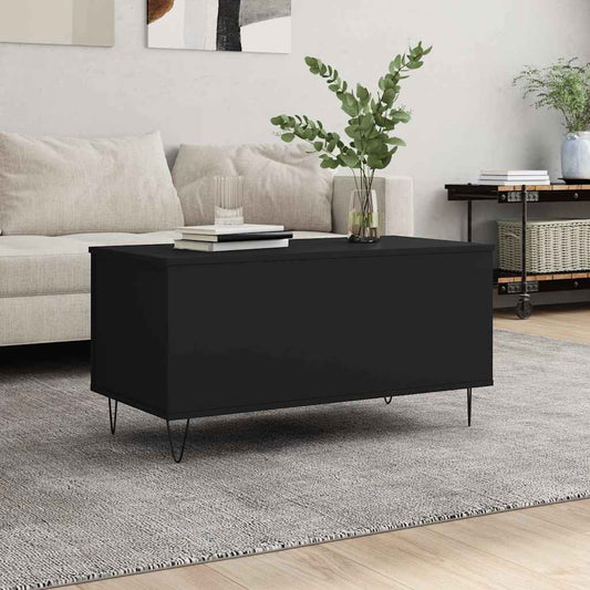 Tavolino da Salotto Nero 90x44,5x45 cm in Legno Multistrato | homemem39