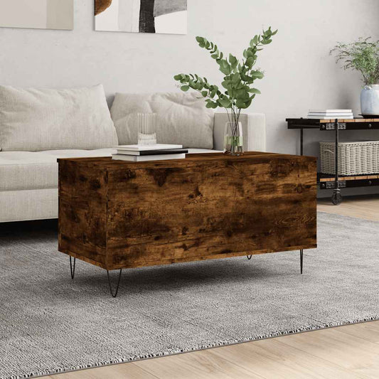 Tavolino da Salotto Rovere Fumo 90x44,5x45 cm Legno Multistrato | homemem39
