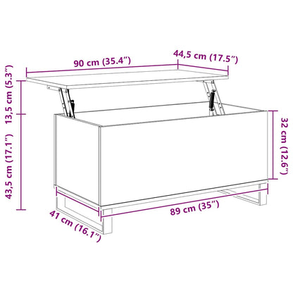 Tavolino da Salotto Bianco 90x44,5x45 cm in Legno Multistrato | homemem39