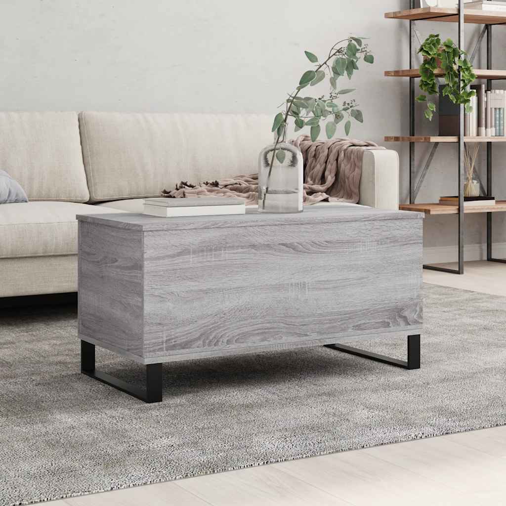 Tavolino Salotto Grigio Sonoma 90x44,5x45 cm Legno Multistrato