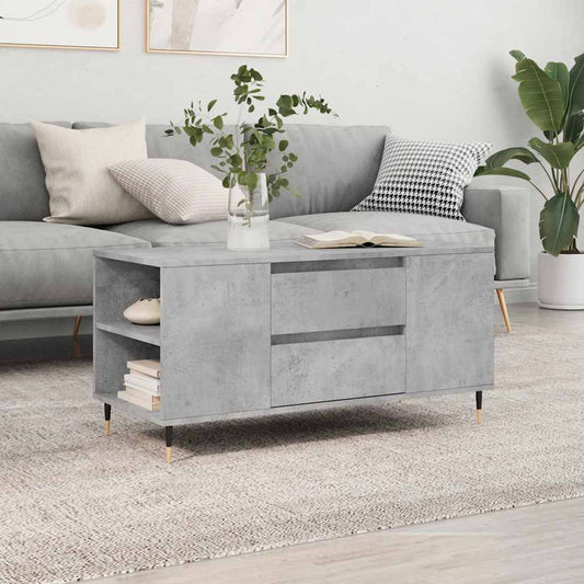 Tavolino Salotto Grigio Cemento 102x44,5x50cm Legno Multistrato | homemem39