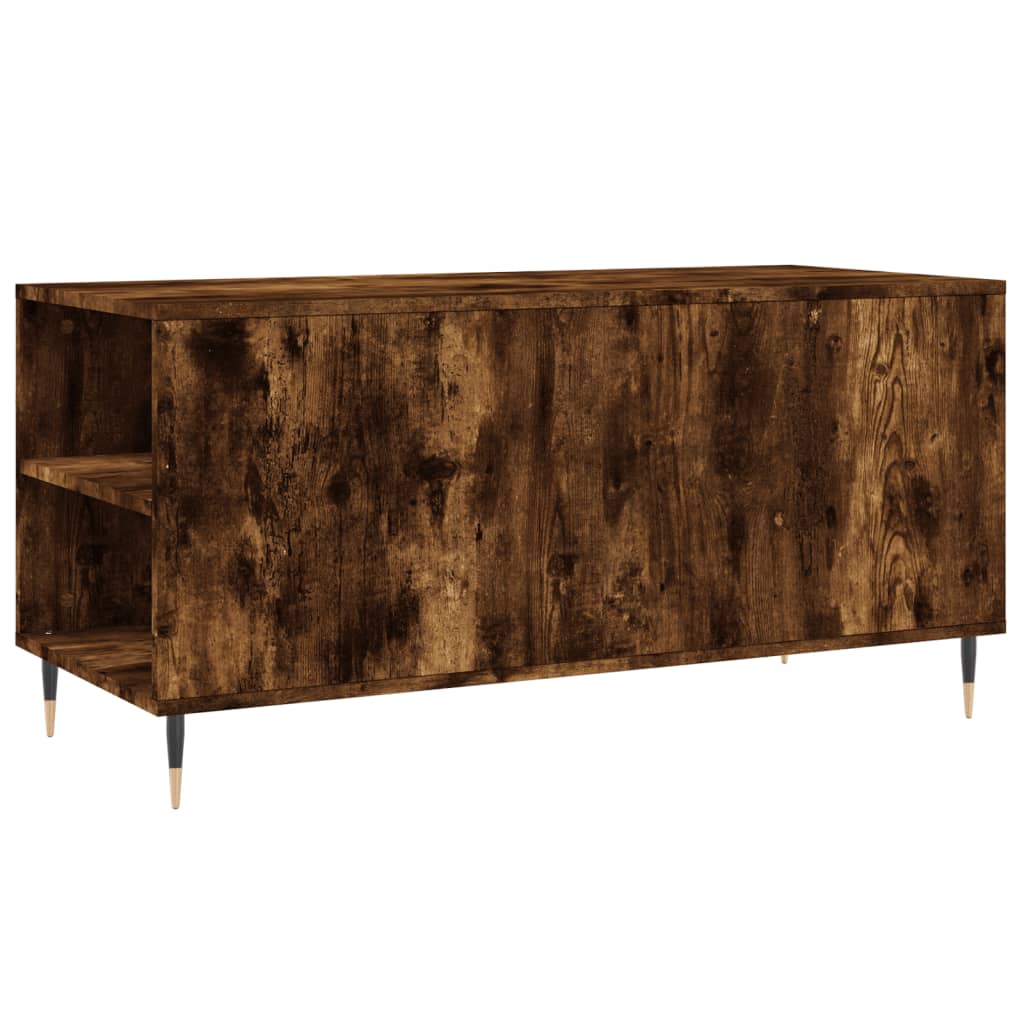 Tavolino da Salotto Rovere Fumo 102x44,5x50cm Legno Multistrato | homemem39
