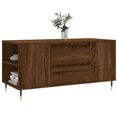 Tavolino Salotto Rovere Marrone 102x44,5x50cm Legno Multistrato | homemem39
