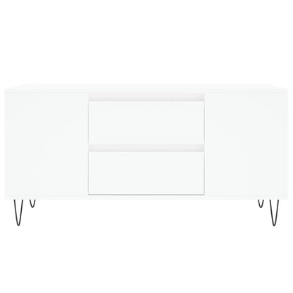 Tavolino da Salotto Bianco 102x44,5x50 cm in Legno Multistrato | homemem39