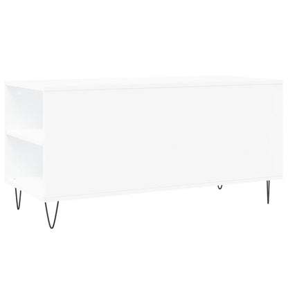 Tavolino da Salotto Bianco 102x44,5x50 cm in Legno Multistrato | homemem39