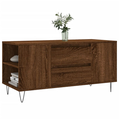 Tavolino Salotto Rovere Marrone 102x44,5x50cm Legno Multistrato | homemem39
