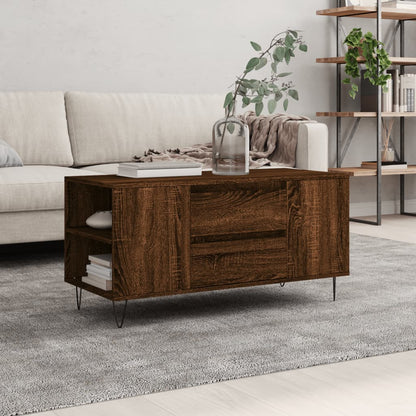Tavolino Salotto Rovere Marrone 102x44,5x50cm Legno Multistrato | homemem39