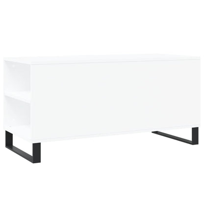 Tavolino da Salotto Bianco 102x44,5x50 cm in Legno Multistrato | homemem39