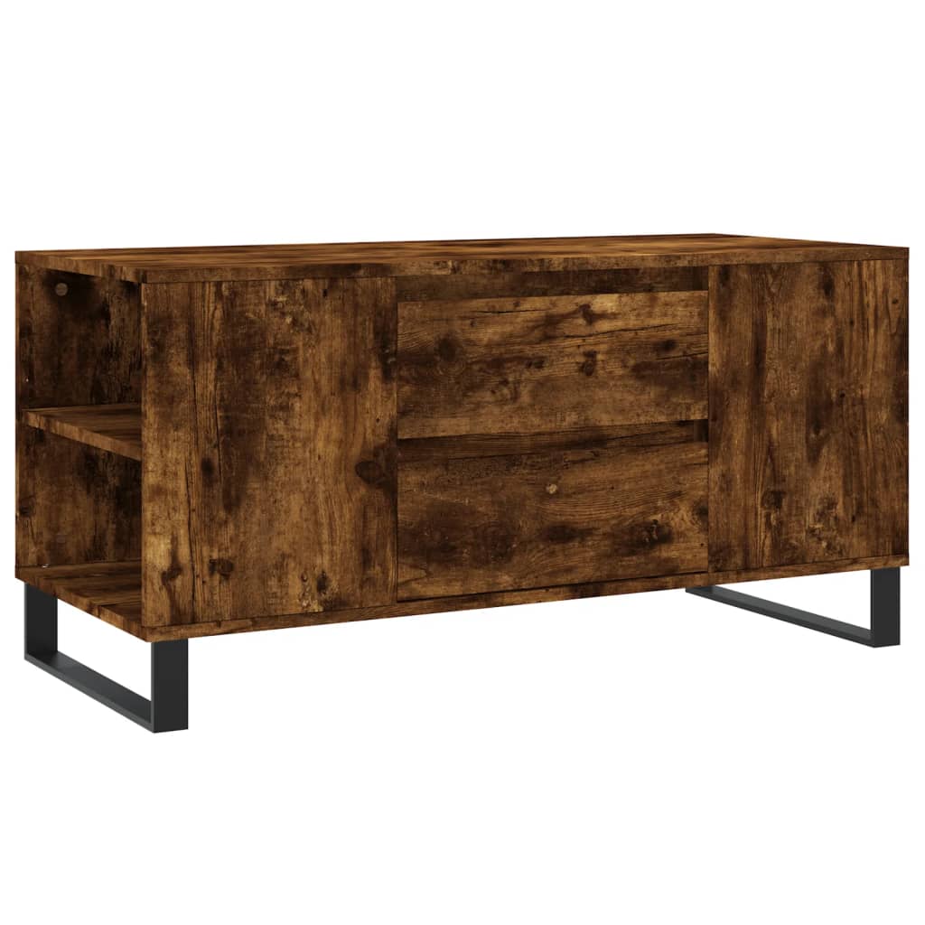 Tavolino da Salotto Rovere Fumo 102x44,5x50cm Legno Multistrato | homemem39