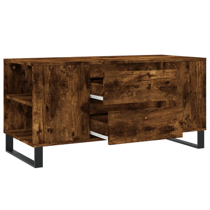 Tavolino da Salotto Rovere Fumo 102x44,5x50cm Legno Multistrato | homemem39