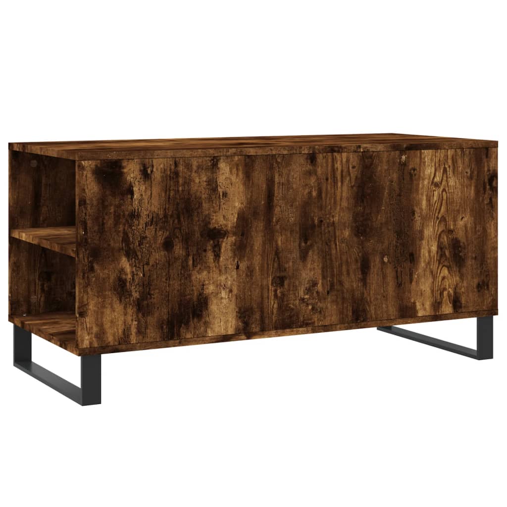 Tavolino da Salotto Rovere Fumo 102x44,5x50cm Legno Multistrato | homemem39