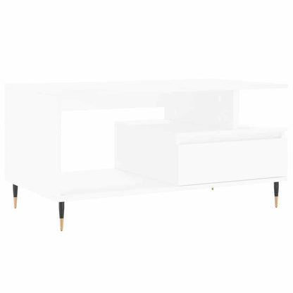 Tavolino da Salotto Bianco 90x49x45 cm in Legno Multistrato | homemem39