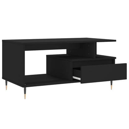 Tavolino da Salotto Nero 90x49x45 cm in Legno Multistrato | homemem39