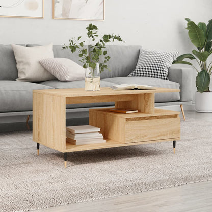Tavolino da Salotto Rovere Sonoma 90x49x45 cm Legno Multistrato | homemem39