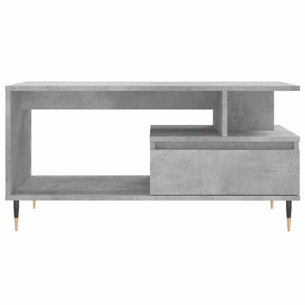 Tavolino Salotto Grigio Cemento 90x49x45 cm Legno Multistrato | homemem39