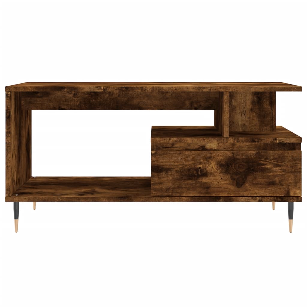 Tavolino da Salotto Rovere Fumo 90x49x45 cm Legno Multistrato | homemem39