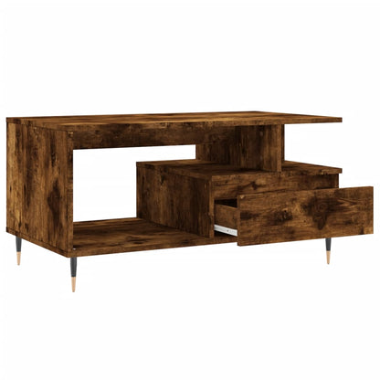 Tavolino da Salotto Rovere Fumo 90x49x45 cm Legno Multistrato | homemem39