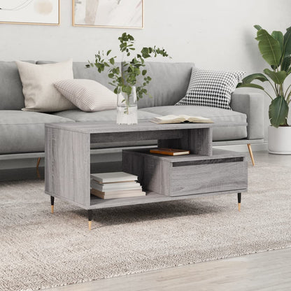 Tavolino da Salotto Grigio Sonoma 90x49x45 cm Legno Multistrato | homemem39