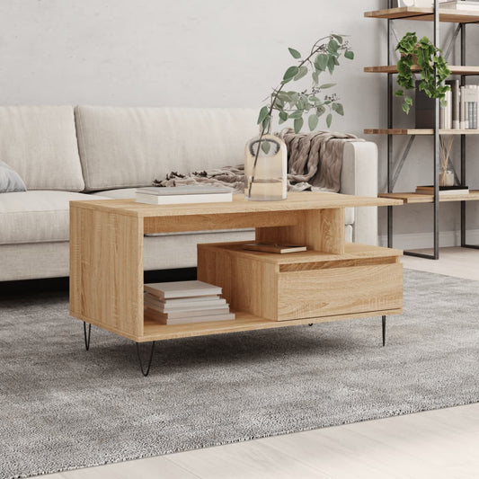 Tavolino da Salotto Rovere Sonoma 90x49x45 cm Legno Multistrato | homemem39