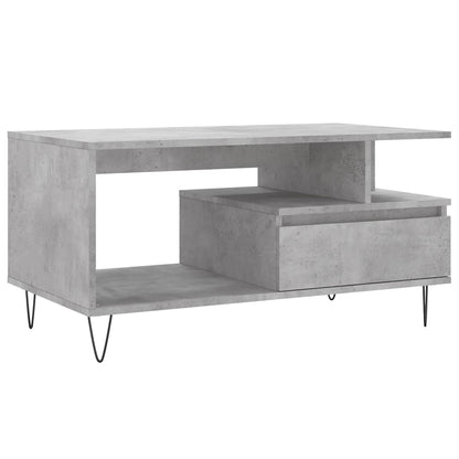 Tavolino Salotto Grigio Cemento 90x49x45 cm Legno Multistrato | homemem39