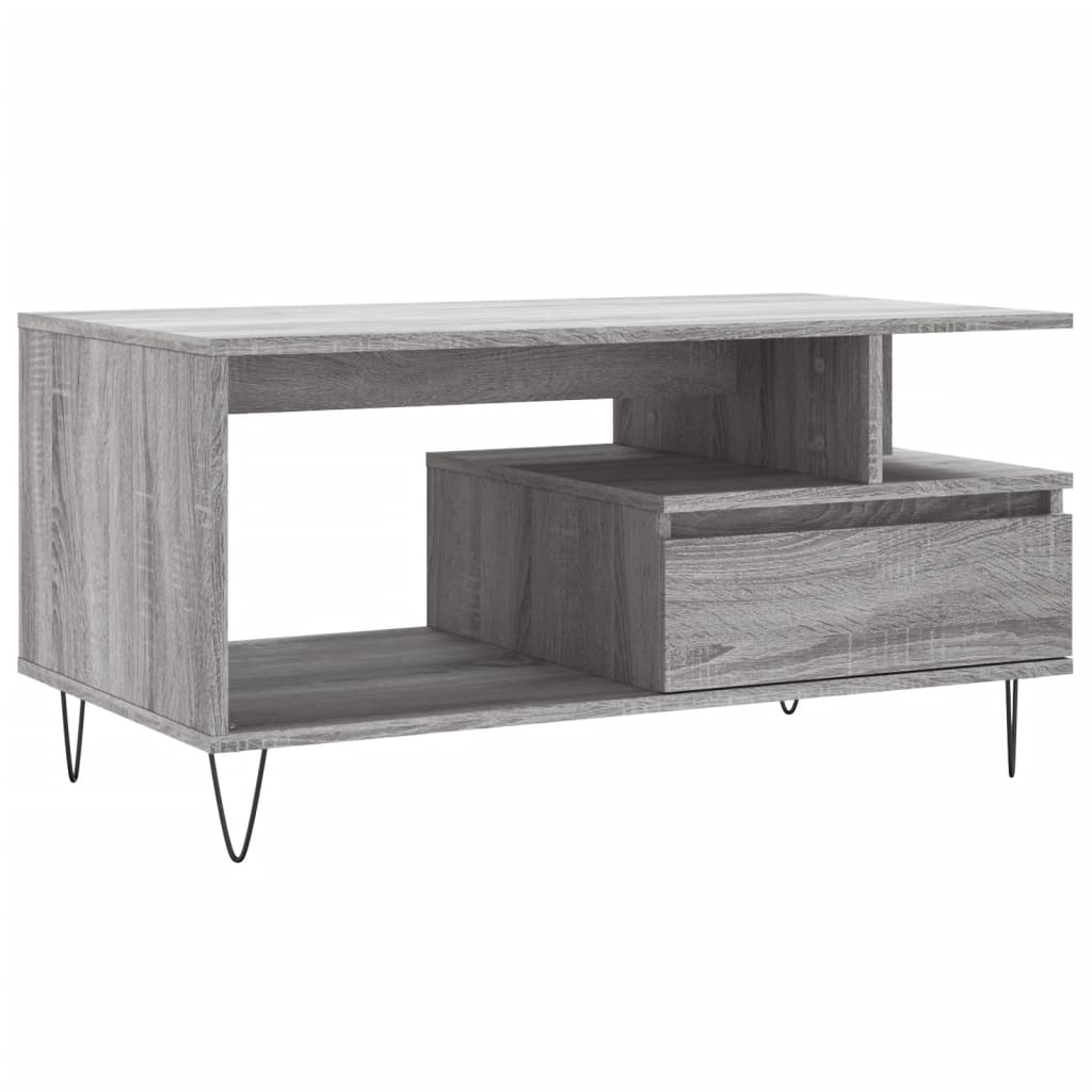 Tavolino da Salotto Grigio Sonoma 90x49x45 cm Legno Multistrato | homemem39