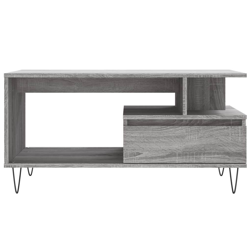 Tavolino da Salotto Grigio Sonoma 90x49x45 cm Legno Multistrato | homemem39