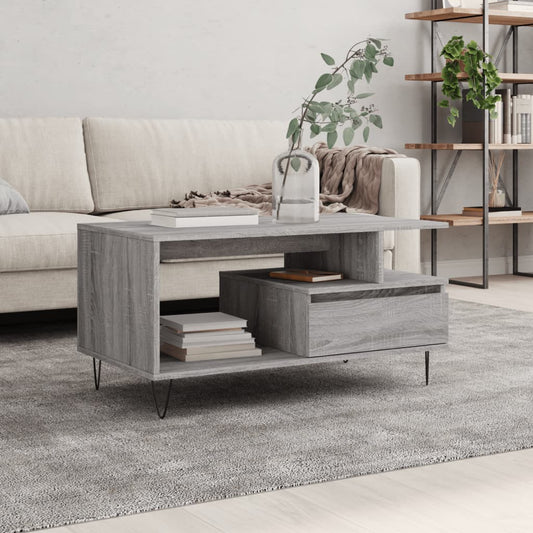 Tavolino da Salotto Grigio Sonoma 90x49x45 cm Legno Multistrato | homemem39