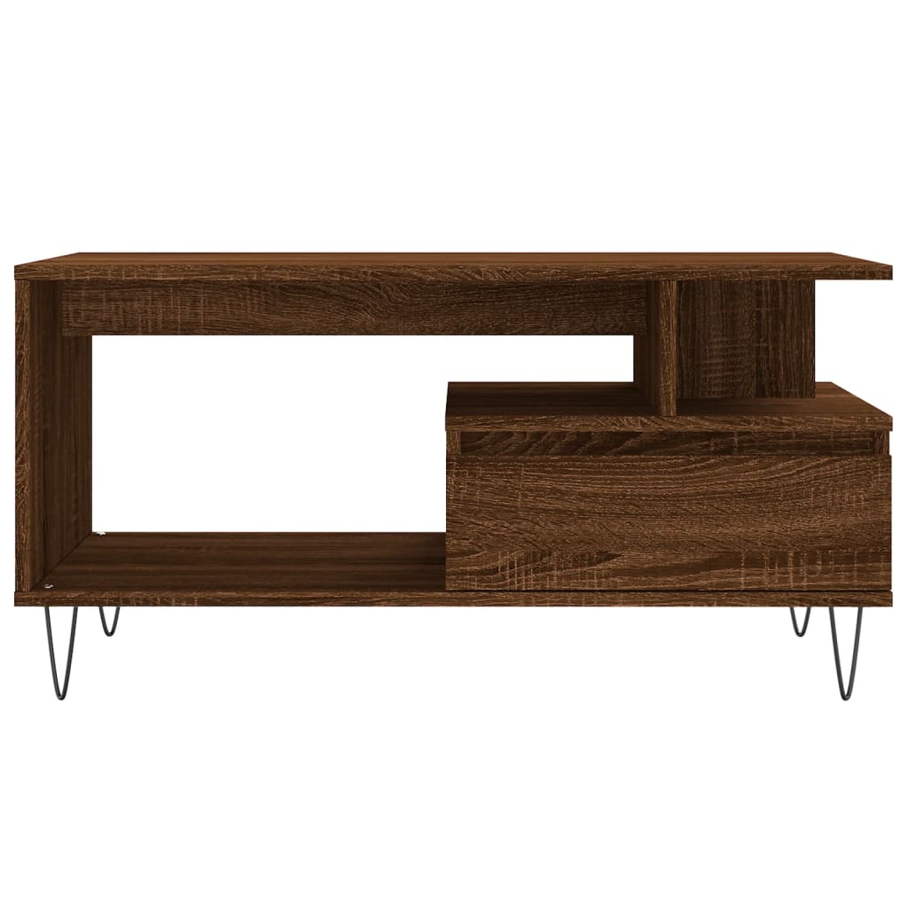 Tavolino Salotto Rovere Marrone 90x49x45 cm Legno Multistrato | homemem39