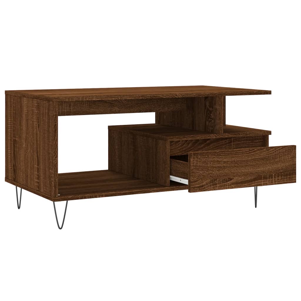 Tavolino Salotto Rovere Marrone 90x49x45 cm Legno Multistrato | homemem39