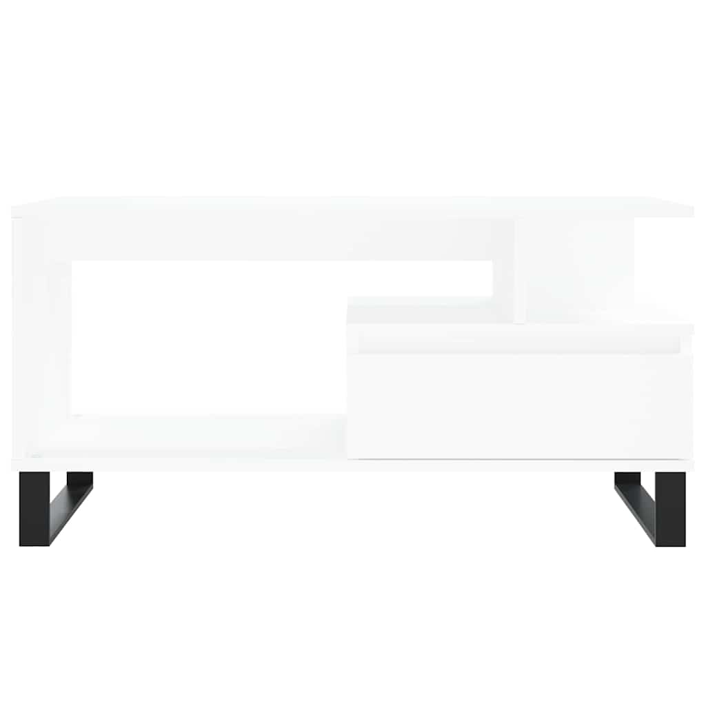 Tavolino da Salotto Bianco 90x49x45 cm in Legno Multistrato | homemem39