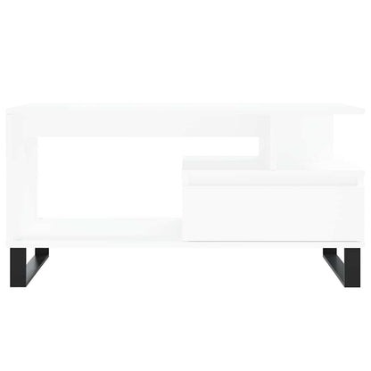 Tavolino da Salotto Bianco 90x49x45 cm in Legno Multistrato | homemem39