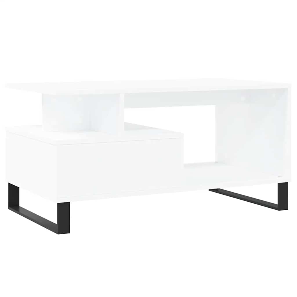 Tavolino da Salotto Bianco 90x49x45 cm in Legno Multistrato | homemem39