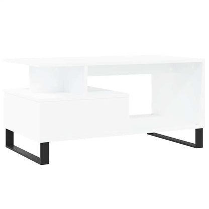 Tavolino da Salotto Bianco 90x49x45 cm in Legno Multistrato | homemem39