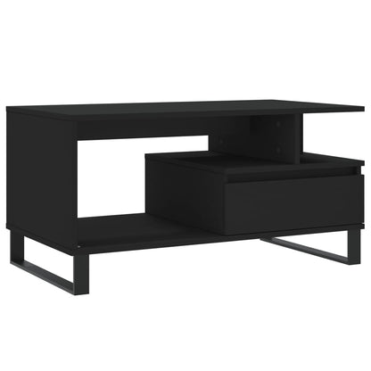 Tavolino da Salotto Nero 90x49x45 cm in Legno Multistrato | homemem39