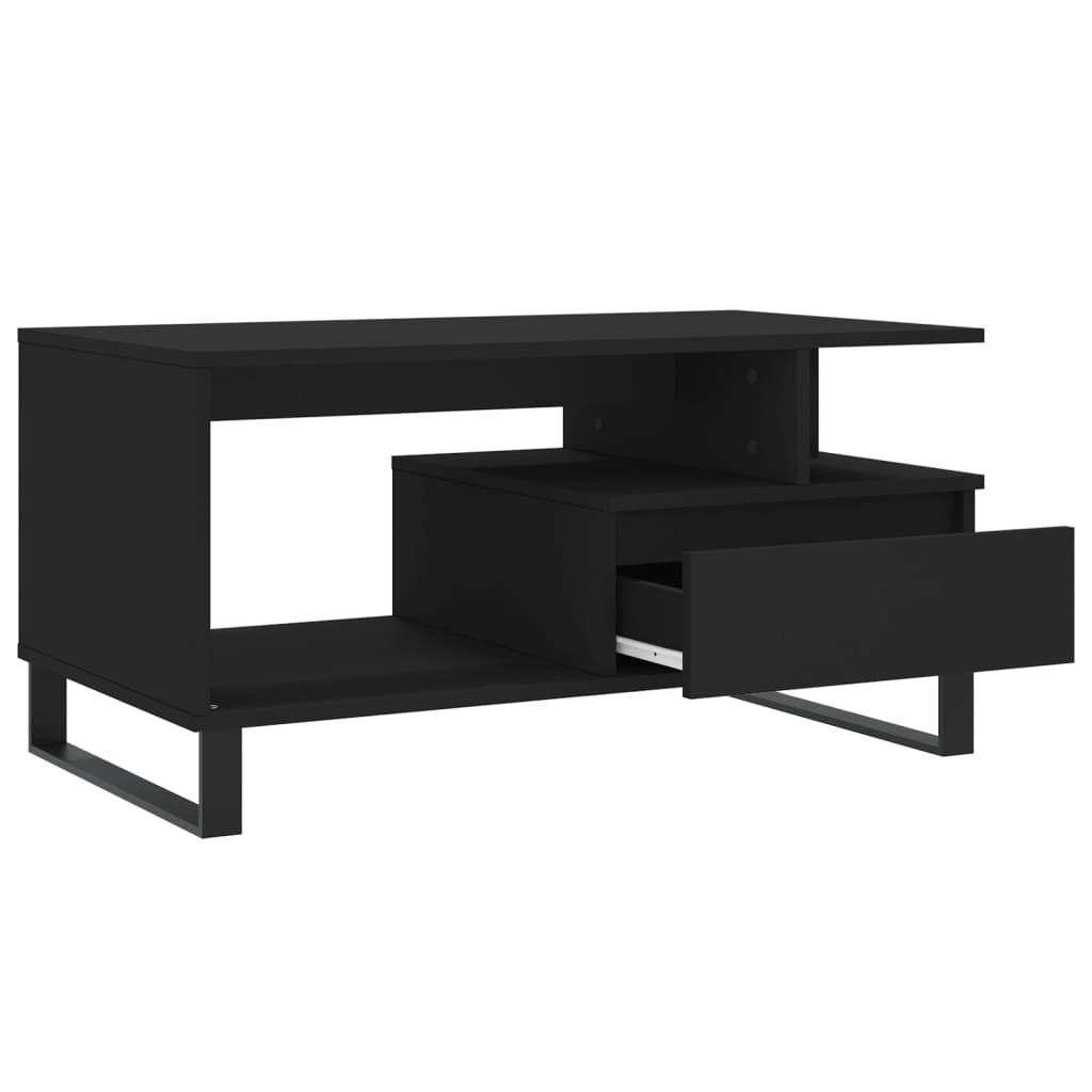 Tavolino da Salotto Nero 90x49x45 cm in Legno Multistrato | homemem39