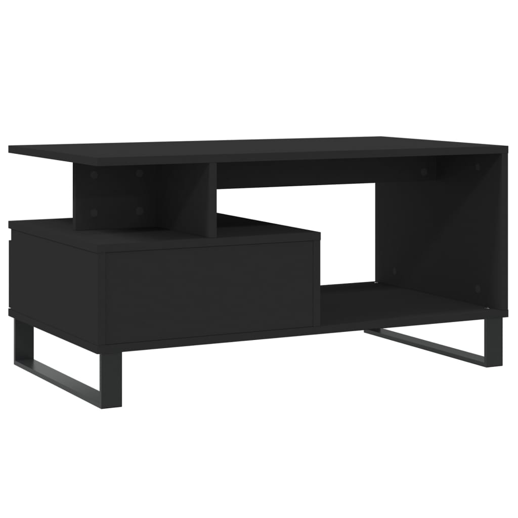 Tavolino da Salotto Nero 90x49x45 cm in Legno Multistrato | homemem39