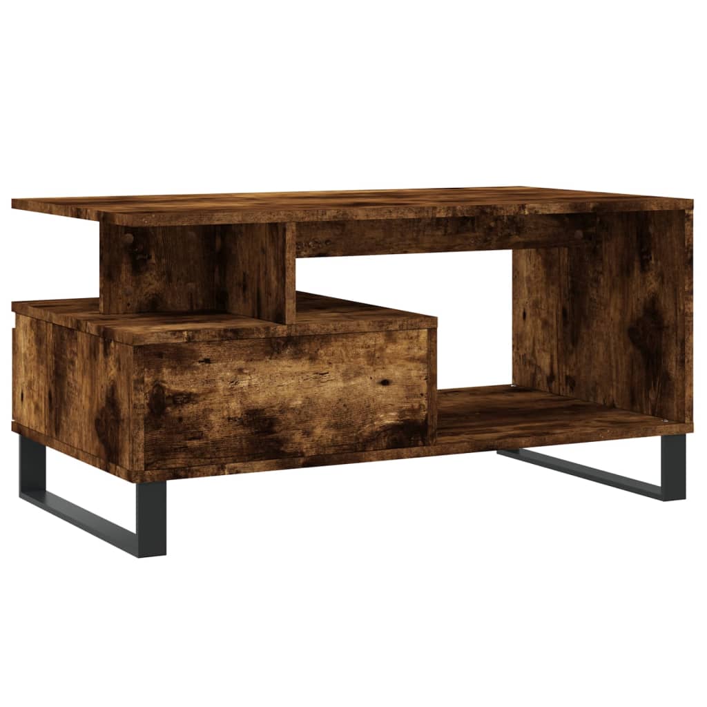Tavolino da Salotto Rovere Fumo 90x49x45 cm Legno Multistrato | homemem39