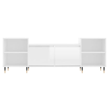 Mobile Porta TV Bianco Lucido 160x35x55 cm in Legno Multistrato - homemem39