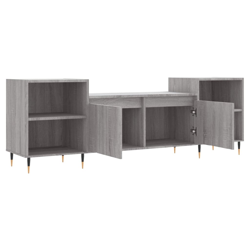 Mobile TV Grigio Sonoma 160x35x55 cm in Legno Multistrato - homemem39