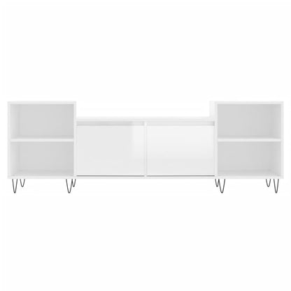 Mobile Porta TV Bianco Lucido 160x35x55 cm in Legno Multistrato - homemem39