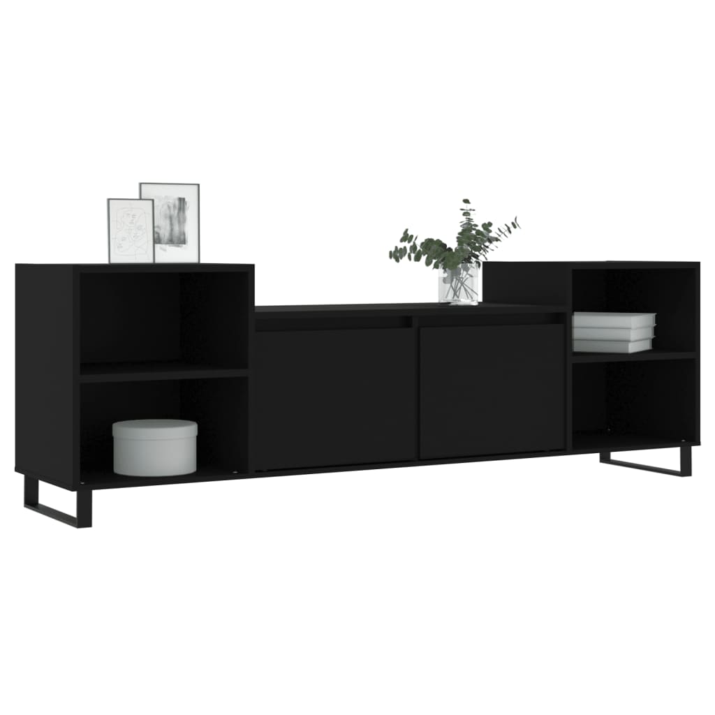 Mobile Porta TV Nero 160x35x55 cm in Legno Multistrato