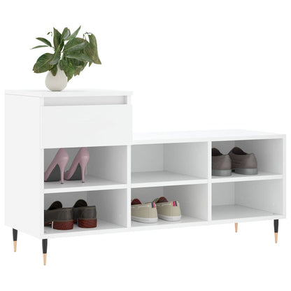 Scarpiera Bianca 102x36x60 cm in Legno Multistrato - homemem39