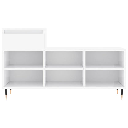 Scarpiera Bianco Lucido 102x36x60 cm in Legno Multistrato - homemem39