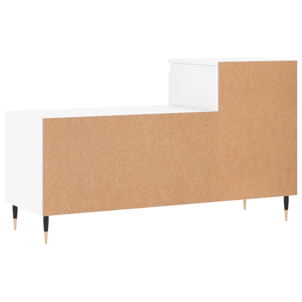 Scarpiera Bianco Lucido 102x36x60 cm in Legno Multistrato - homemem39