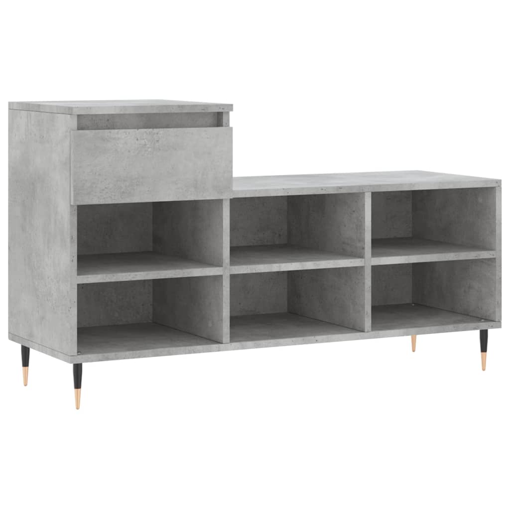 Scarpiera Grigio Cemento 102x36x60 cm in Legno Multistrato - homemem39