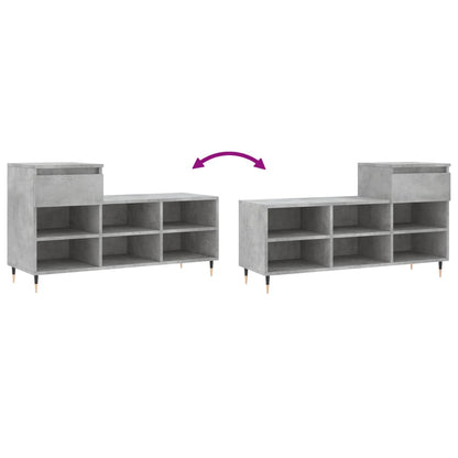 Scarpiera Grigio Cemento 102x36x60 cm in Legno Multistrato - homemem39